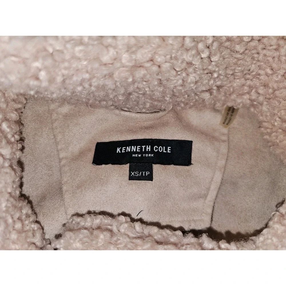 Kenneth Cole Women's XS Pink Sherpa Textured Peacoat Feminine Barbiecore Y2K